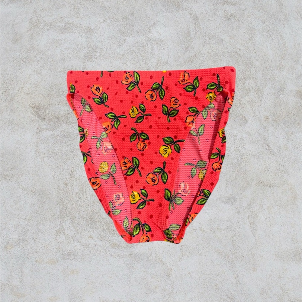 Floral Neon Orange Women's Swim Bottom